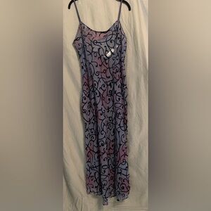 ‘90’s Victoria’s Secret blue/purple iridescent, velvet burnout nightgown USED